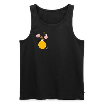 Gumo! Llama without drama - Men's Premium Organic Tank Top - black - Front - AI Model Male 178 light (178cm)