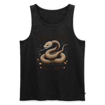 Funny Snake Art Snake Coffee Reptiles - Men's Premium Organic Tank Top - black - Front - AI Model Male 178 light (178cm)