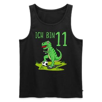 Dinosaur Rex Football 11 Birthday Green - Men's Premium Organic Tank Top - black - Front - Michal (187cm)