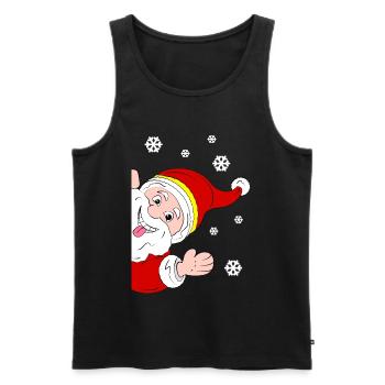 Joyeux Père Noël Salutation à la neige - Débardeur bio Premium Homme - noir - Devant - Michal (187cm)