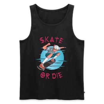 Skate or die Skateboarder Boy - Men's Premium Organic Tank Top - black - Front - Michal (187cm)