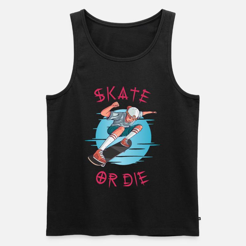 Skate oder stirb Skateboarder Junge - Männer Premium Bio Tank Top - Schwarz