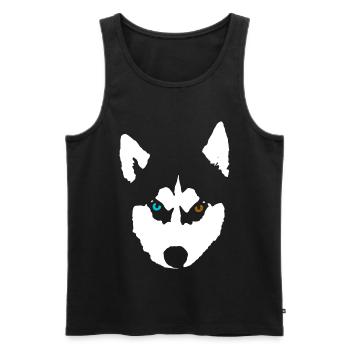 Husky Hund Siberian Husky - Männer Premium Bio Tank Top - Schwarz - Vorne - AI Model Male 178 light (178cm)