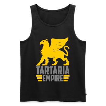 Empire de Tartarie | Couleurs modifiables - Débardeur bio Premium Homme - noir - Devant - AI Model Male 178 light (178cm)