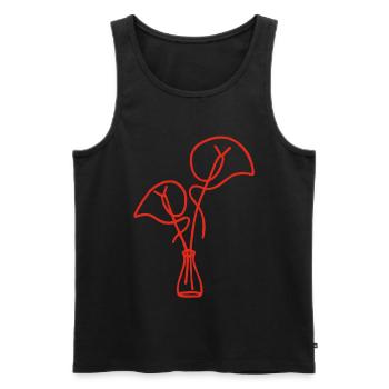 Rote Blumenskizze - Männer Premium Bio Tank Top - Schwarz - Vorne - Michal (187cm)