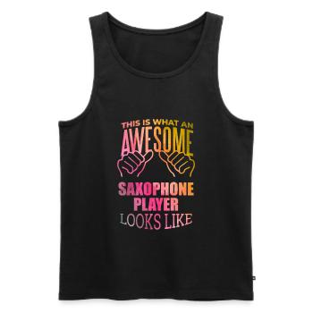 Saxophon Saxophon Saxophon - Männer Premium Bio Tank Top - Schwarz - Vorne - AI Model Male 178 light (178cm)