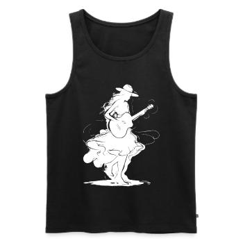 Guitar Girl - Men's Premium Organic Tank Top - black - Front - Michal (187cm)