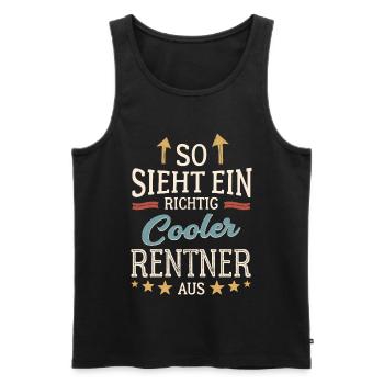 So sieht ein richtig cooler Rentner aus Pensionär - Männer Premium Bio Tank Top - Schwarz - Vorne - Michal (187cm)