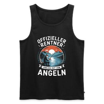 Offizieller Rentner: Endlich Zeit zum Angeln Shirt - Männer Premium Bio Tank Top - Schwarz - Vorne - AI Model Male 178 light (178cm)