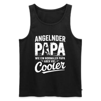 Angelnder Papa, Wie normaler Papa nur cooler Shirt - Männer Premium Bio Tank Top - Schwarz - Vorne - Michal (187cm)