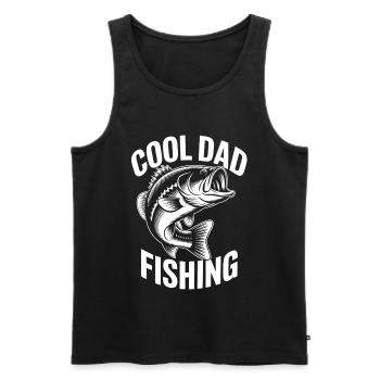 Motif de pêche cool pour papa - Débardeur bio Premium Homme - noir - Devant - Michal (187cm)