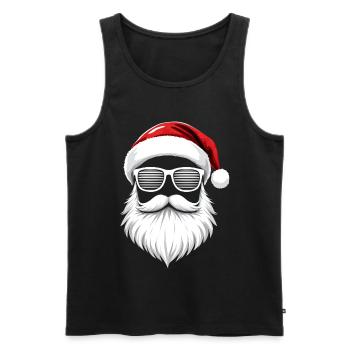 Weihnachtsmann Mit Sonnenbrille Santa Style - Männer Premium Bio Tank Top - Schwarz - Vorne - Michal (187cm)