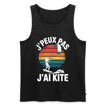 I Can't I Kite Gift Humor - Men's Premium Organic Tank Top - black - Front - AI Model Male 178 light (178cm)