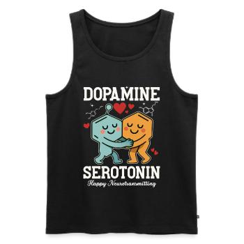 Conception d’un câlin à la dopamine et sérotonine - Débardeur bio Premium Homme - noir - Devant - Michal (187cm)