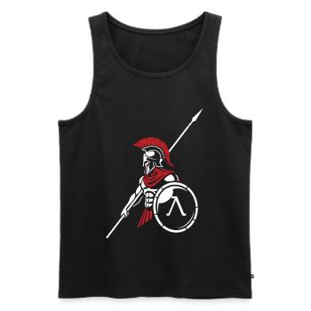 Spartan Royal Guard Spartan Shield Mascot - Men's Premium Organic Tank Top - black - Front - AI Model Male 178 light (178cm)