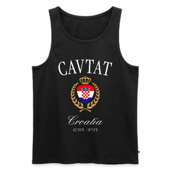 Cavtat Kroatien Wappen Krone – Reise Souvenir - Männer Premium Bio Tank Top - Schwarz - Vorne - Michal (187cm)