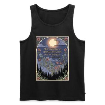 Cosmos as transformation Lunar Night Floral - Men's Premium Organic Tank Top - black - Front - Michal (187cm)