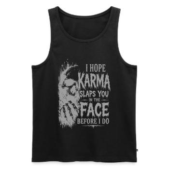 Skull Vintage Design with Black Humor - Men's Premium Organic Tank Top - black - Front - Michal (187cm)