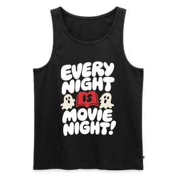 Chaque soir, c’est la soirée cinéma des fantômes - Débardeur bio Premium Homme - noir - Devant - Michal (187cm)