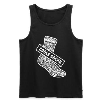 Coole Socke Banner - Männer Premium Bio Tank Top - Schwarz - Vorne - Michal (187cm)