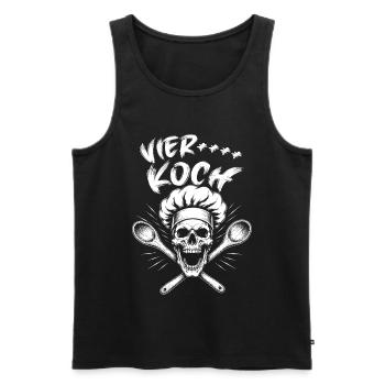 Schädelkoch Punkgrafik - Männer Premium Bio Tank Top - Schwarz - Vorne - Michal (187cm)