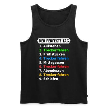 Der perfekte Tag Trecker fahren - Männer Premium Bio Tank Top - Schwarz - Vorne - Michal (187cm)