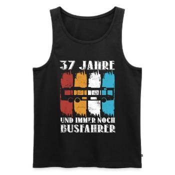 Busfahrer 37 Jahre Busfahren Beruf 37 Geburtstag - Männer Premium Bio Tank Top - Schwarz - Vorne - AI Model Male 178 light (178cm)