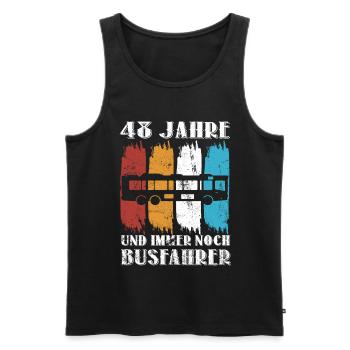 Busfahrer Busfahren Beruf Spruch 48 Geburtstag - Männer Premium Bio Tank Top - Schwarz - Vorne - AI Model Male 178 light (178cm)