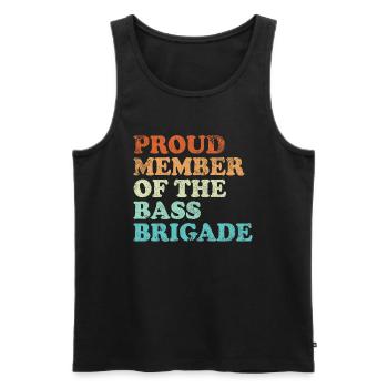 Proud Member of the Bass Brigade - retro bright - Men's Premium Organic Tank Top - black - Front - AI Model Male 178 light (178cm)