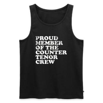 Proud Member of the Countertenor Crew - weiss - Männer Premium Bio Tank Top - Schwarz - Vorne - Michal (187cm)