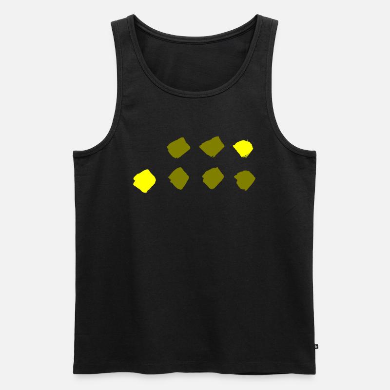 Karo Muster - Punkte Muster - Männer Premium Bio Tank Top - Schwarz