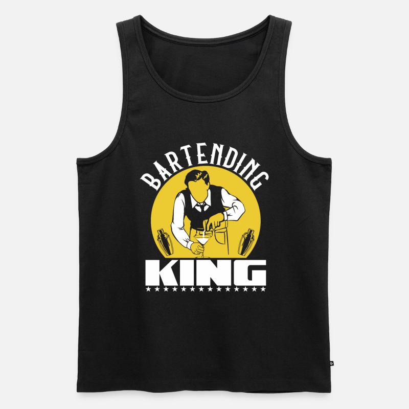 Bartending King - Männer Premium Bio Tank Top - Schwarz