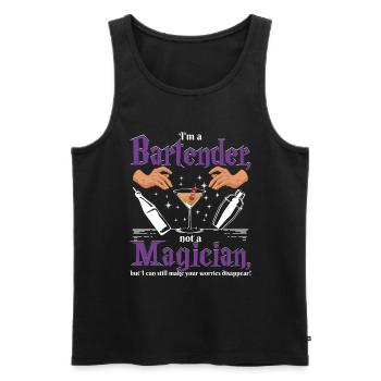 Bartender worries - Men's Premium Organic Tank Top - black - Front - Michal (187cm)