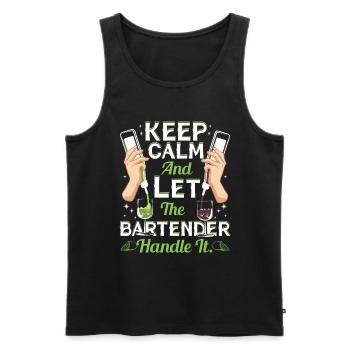 Manipulation du barman - Débardeur bio Premium Homme - noir - Devant - AI Model Male 178 light (178cm)
