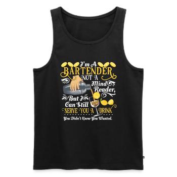 Bartender - Men's Premium Organic Tank Top - black - Front - Michal (187cm)
