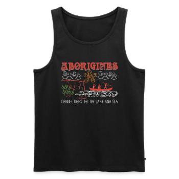 Aborigines Connections - Männer Premium Bio Tank Top - Schwarz - Vorne - AI Model Male 178 light (178cm)