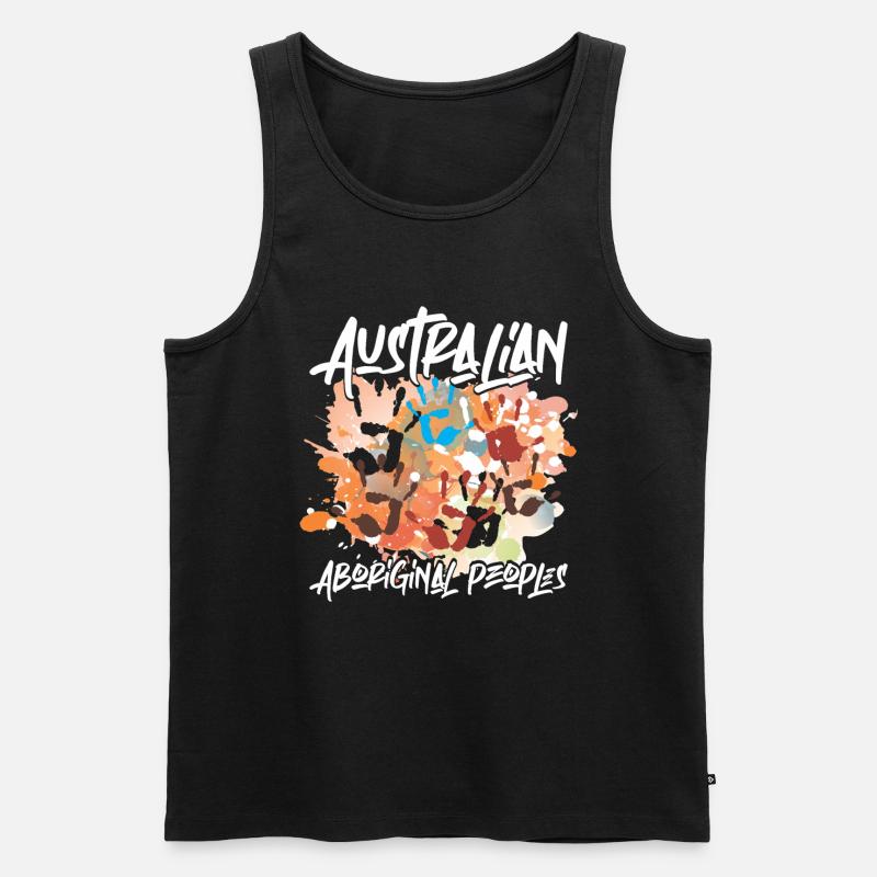 Australian Aboriginal - Männer Premium Bio Tank Top - Schwarz