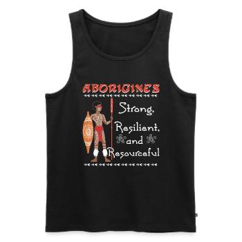 Aborigines Strong - Männer Premium Bio Tank Top - Schwarz - Vorne - AI Model Male 178 light (178cm)