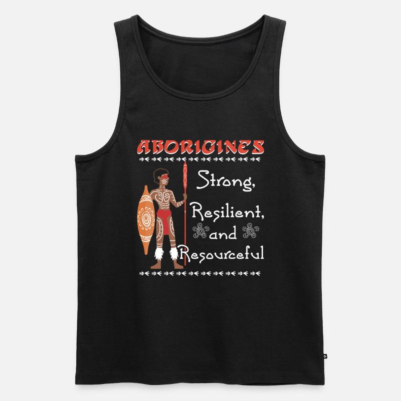 Aborigines Strong - Männer Premium Bio Tank Top - Schwarz