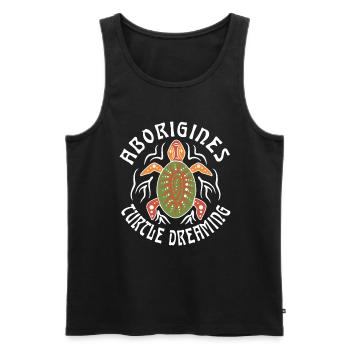 Aborigines Turtle Dreaming - Männer Premium Bio Tank Top - Schwarz - Vorne - AI Model Male 178 light (178cm)