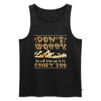 Adventure Training - Men's Premium Organic Tank Top - black - Front - AI Model Male 178 light (178cm)