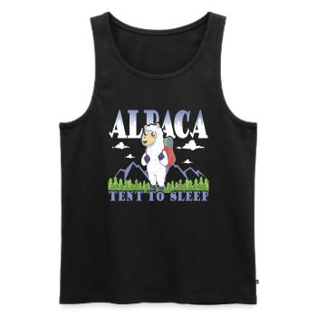alpaca tent to sleep - Männer Premium Bio Tank Top - Schwarz - Vorne - AI Model Male 178 light (178cm)