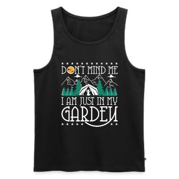 Don't mind me I am just in my garden - Men's Premium Organic Tank Top - black - Front - AI Model Male 178 light (178cm)