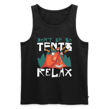 Don't be so tents Relax! - Männer Premium Bio Tank Top - Schwarz - Vorne - AI Model Male 178 light (178cm)