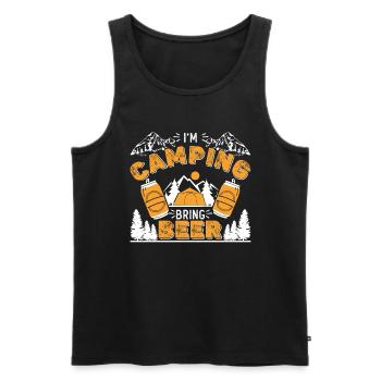 I'm camping Bring beer - Men's Premium Organic Tank Top - black - Front - AI Model Male 178 light (178cm)
