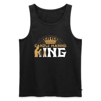 Roi de fabrication de bougies - Débardeur bio Premium Homme - noir - Devant - Michal (187cm)