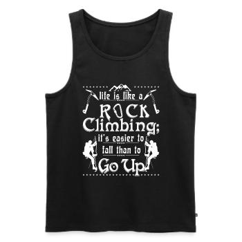 Das Leben ist wie ein Klettern - Männer Premium Bio Tank Top - Schwarz - Vorne - AI Model Male 178 light (178cm)