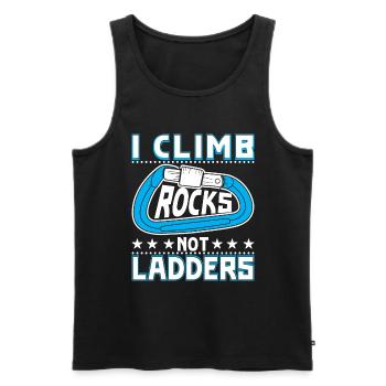 Ich klettere auf Felsen, nicht auf Leitern - Männer Premium Bio Tank Top - Schwarz - Vorne - AI Model Male 178 light (178cm)