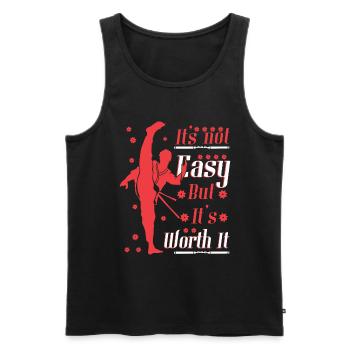 It's not easy But it's worth it - Men's Premium Organic Tank Top - black - Front - AI Model Male 178 light (178cm)