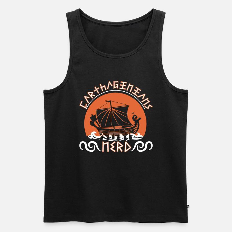 Karthager Nerd - Männer Premium Bio Tank Top - Schwarz